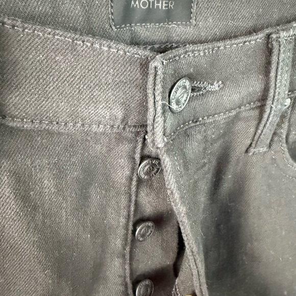 NWOT MOTHER Tomcat High Rise Ankle Straight Jeans Lasting Impression Black Denim - Picture 6 of 13